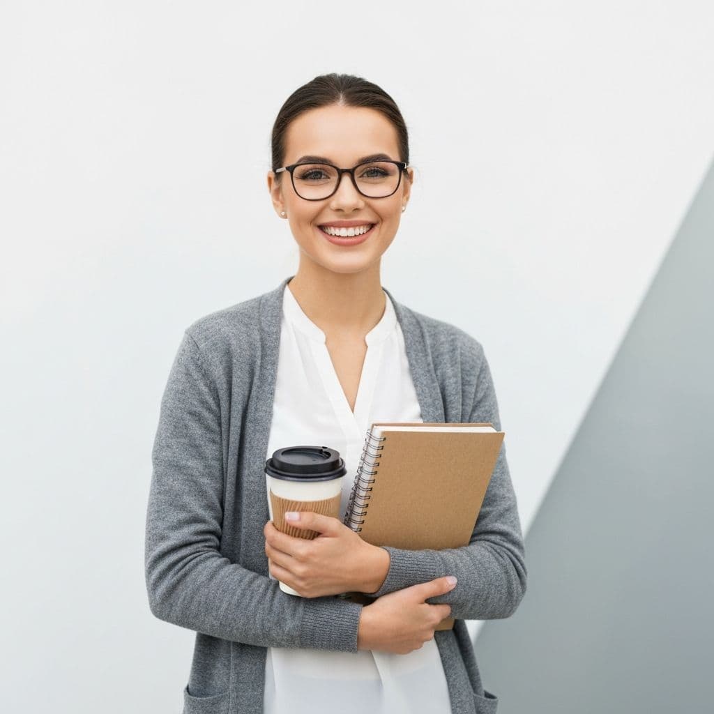 Student with notebooks