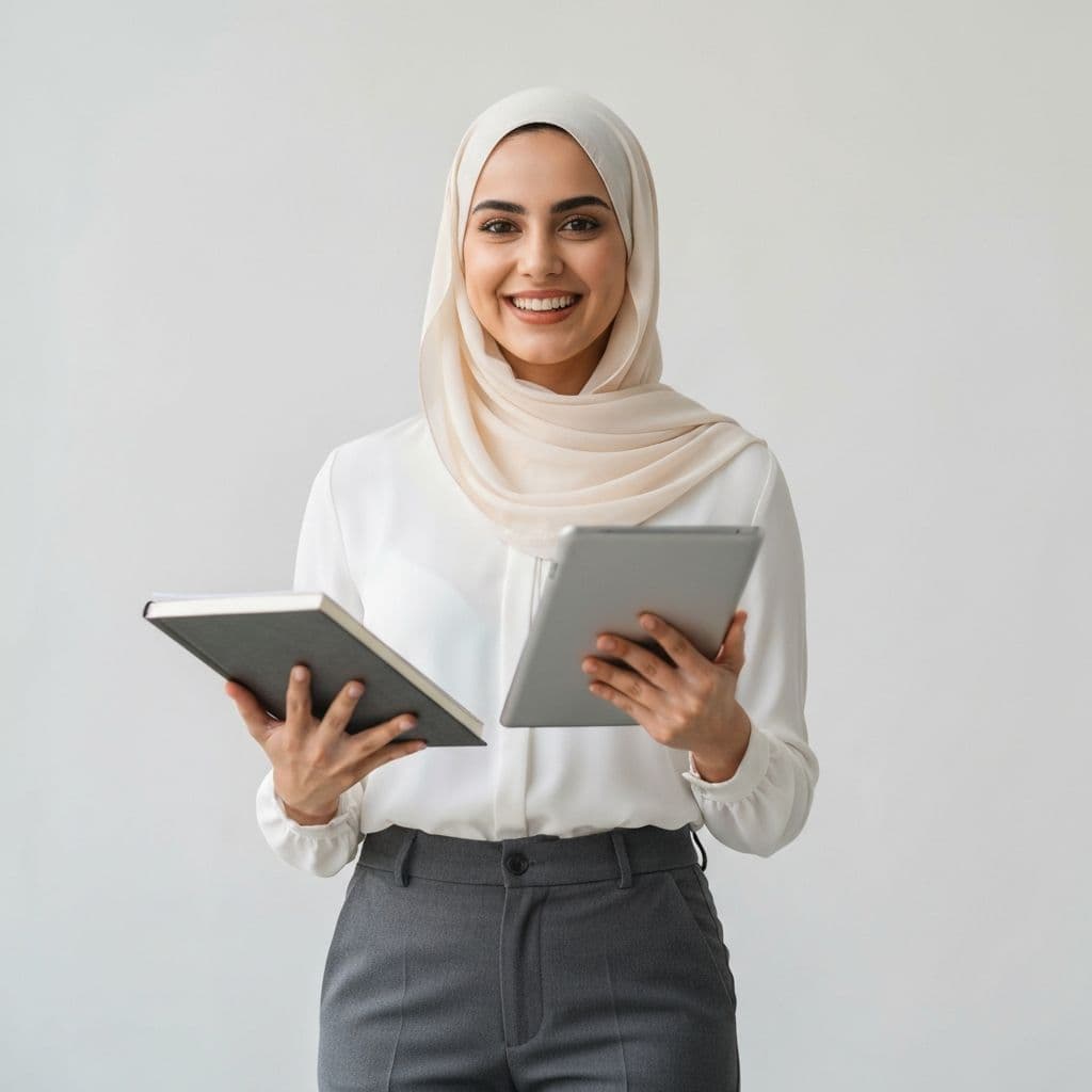 Student with tablet
